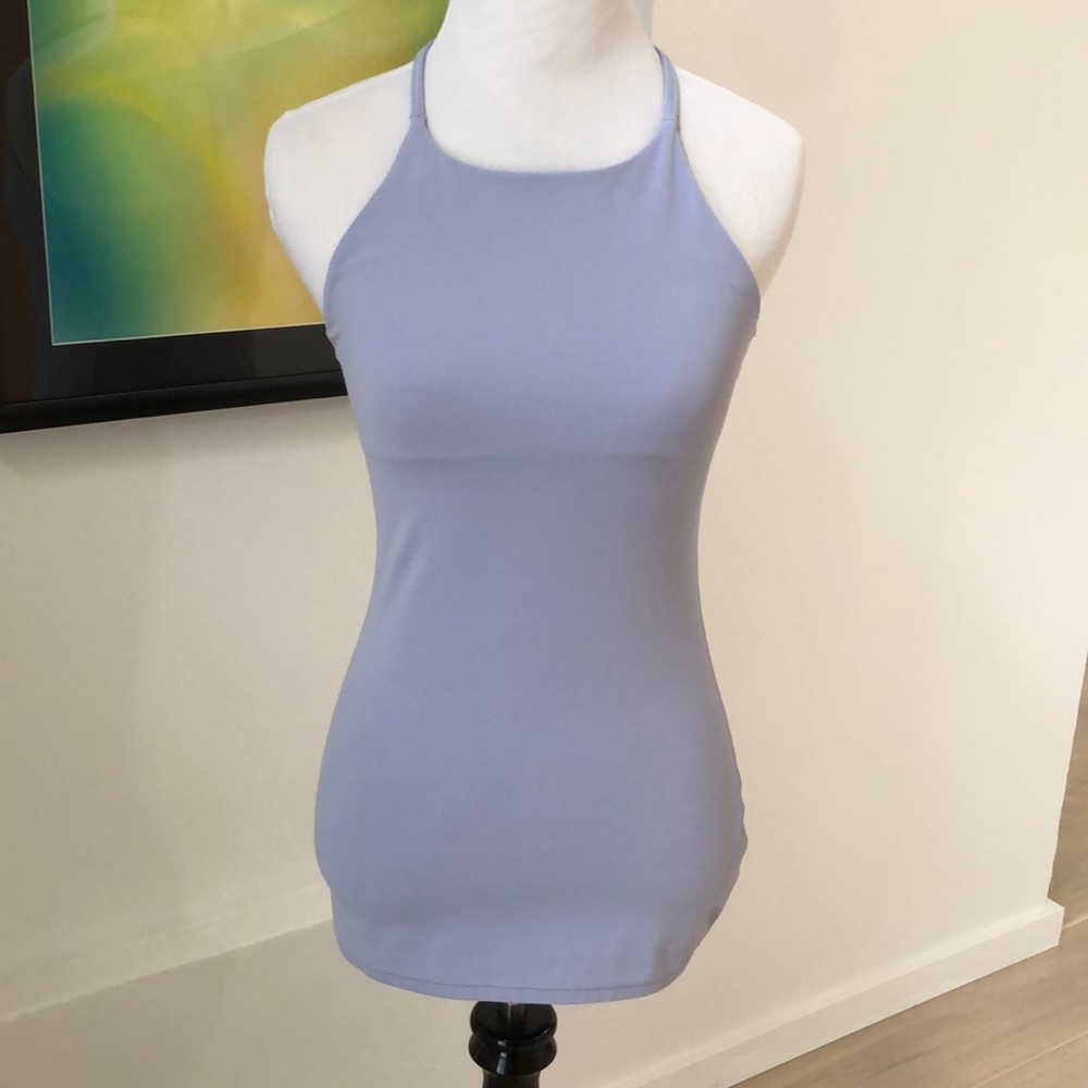 Lululemon High Neck Power Y Tank size 4 smoky lilac dusk align top